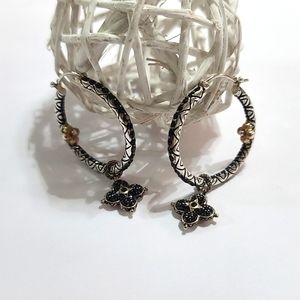 Like New Barbara Bixby Black Sapphire Hoops
